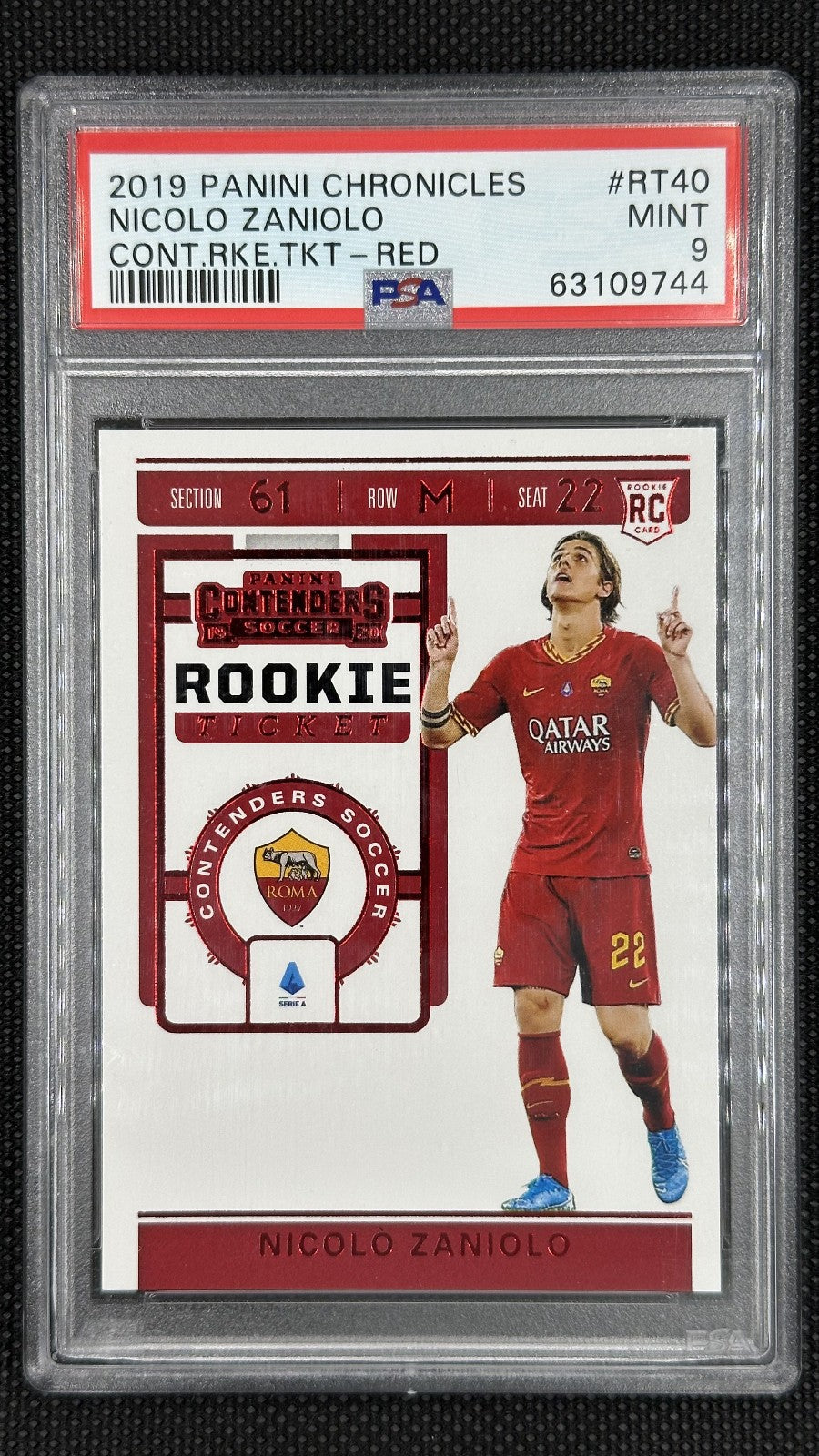 Nicolò Zaniolo Rookie Panini Chronicles 20219 PSA 9 MINT