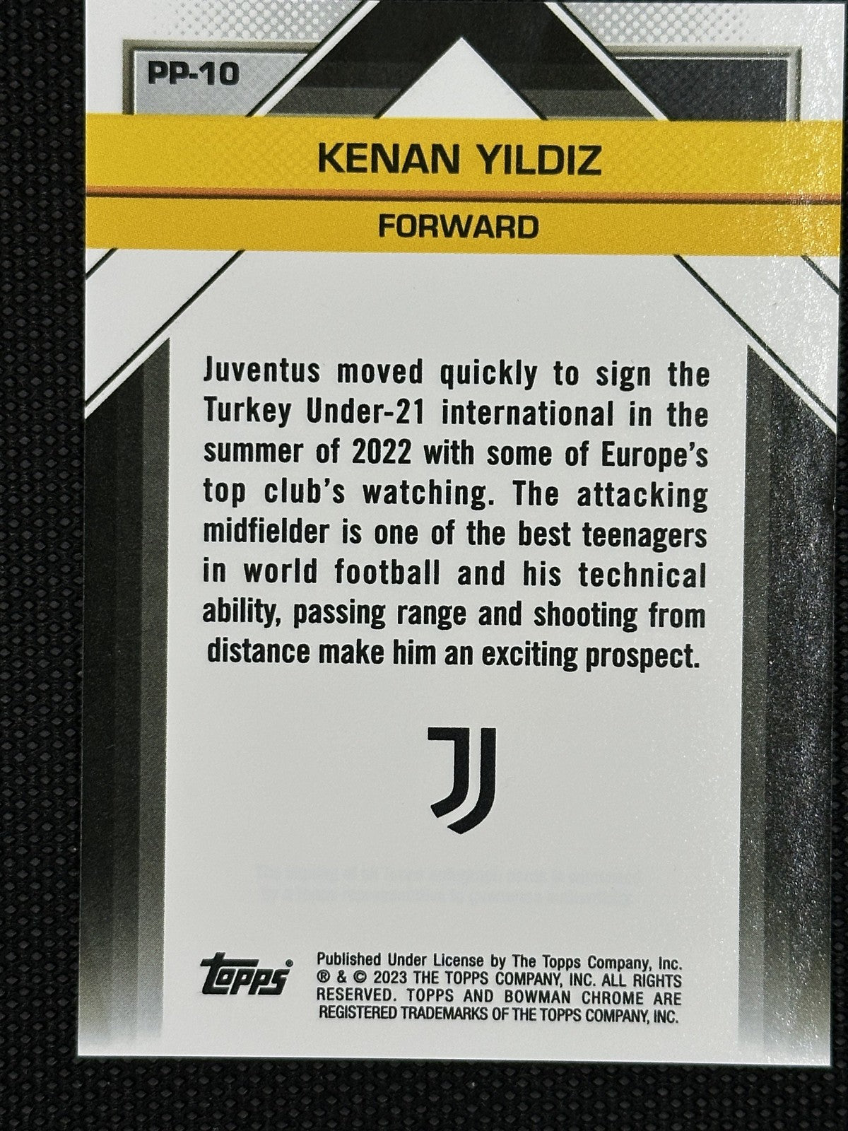 Kenan Yiliz 1st Bowman RC Il Futuro Bowman Chrome 2023