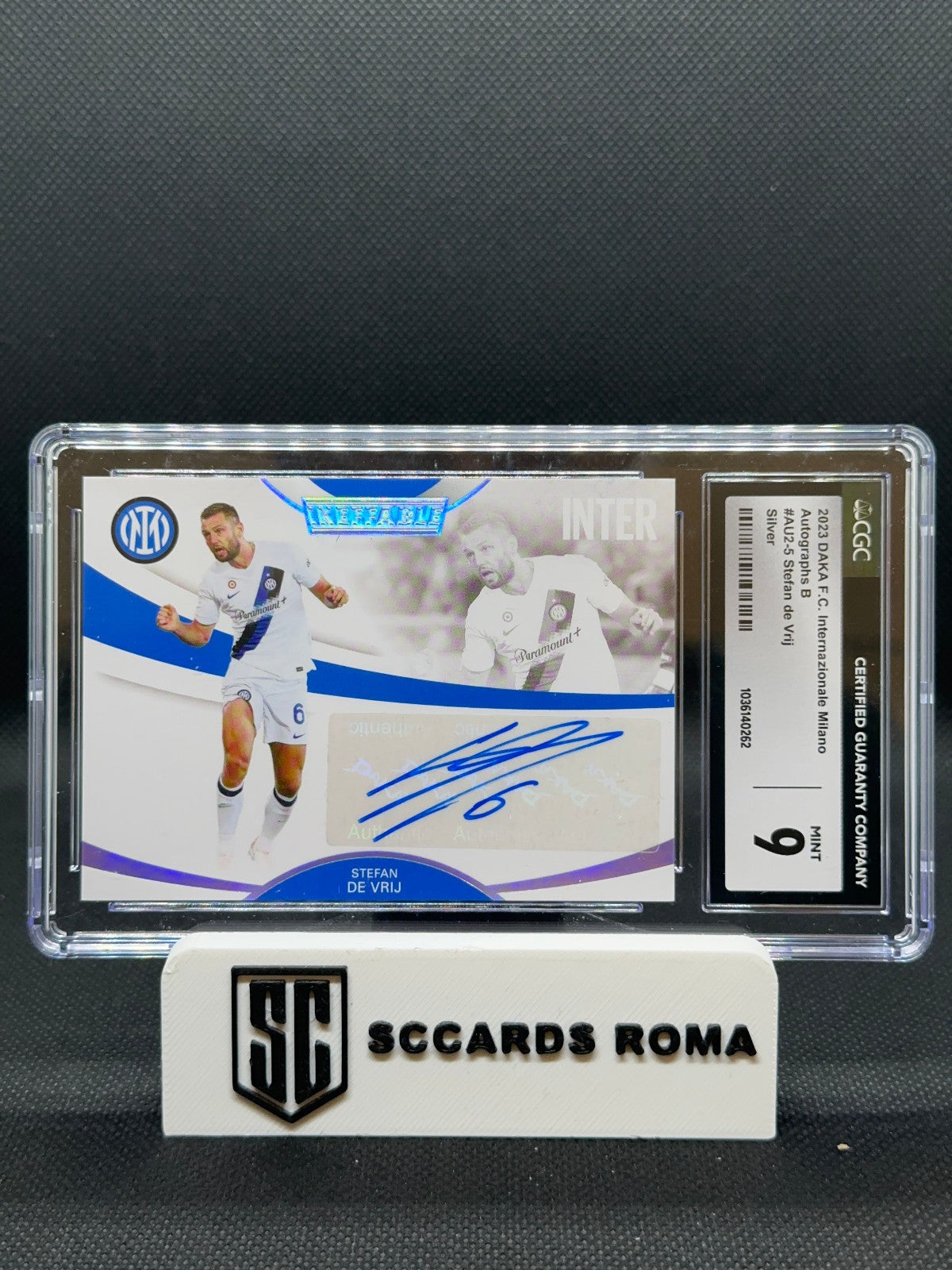 Stefan de Vrij Autograph /39 CGC 9 Mint Daka F.C. Internazionale Milano 2023