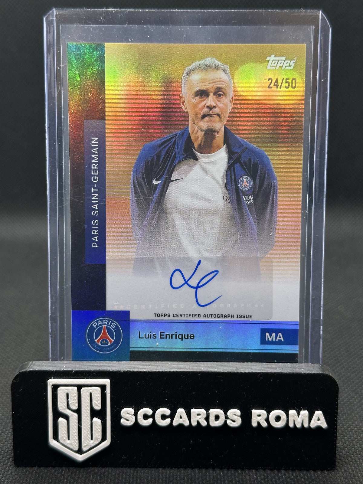 Luis Enrique Autograph /50 Topps Team Set Paris Saint-Germain 2025/26
