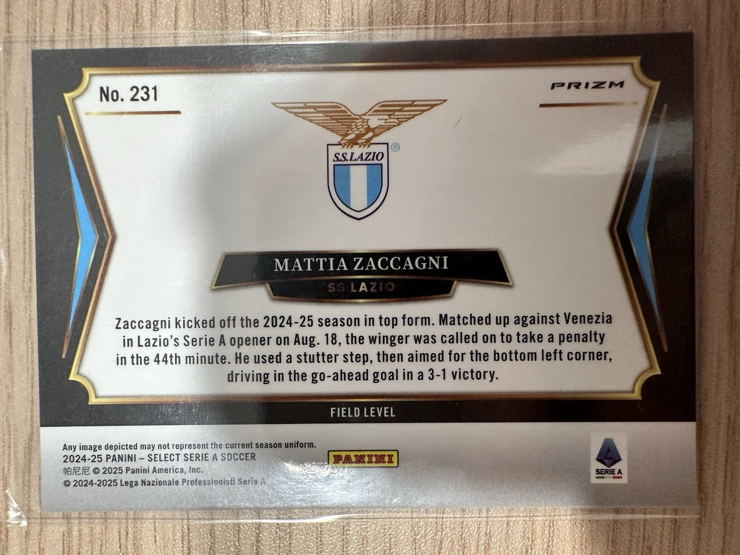 Mattia Zaccagni Zebra Panini Select Serie A 2024/25