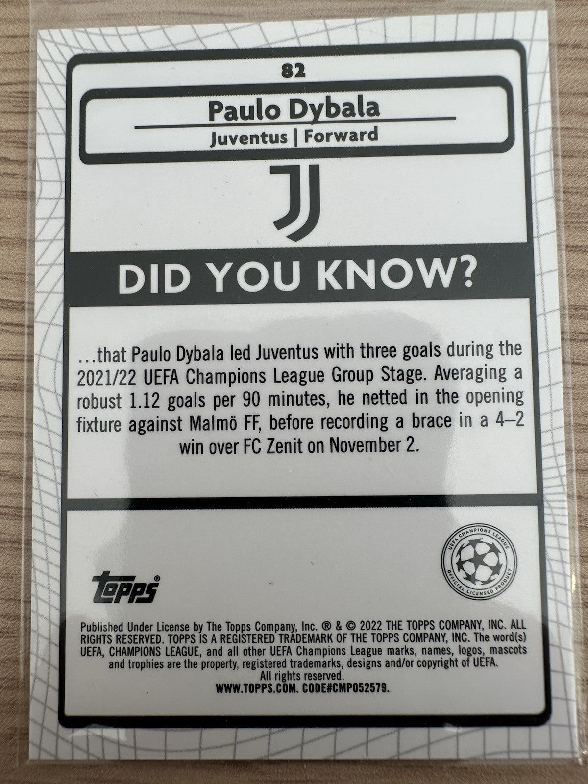 Paulo Dybala Topps Merlin UCL 2022