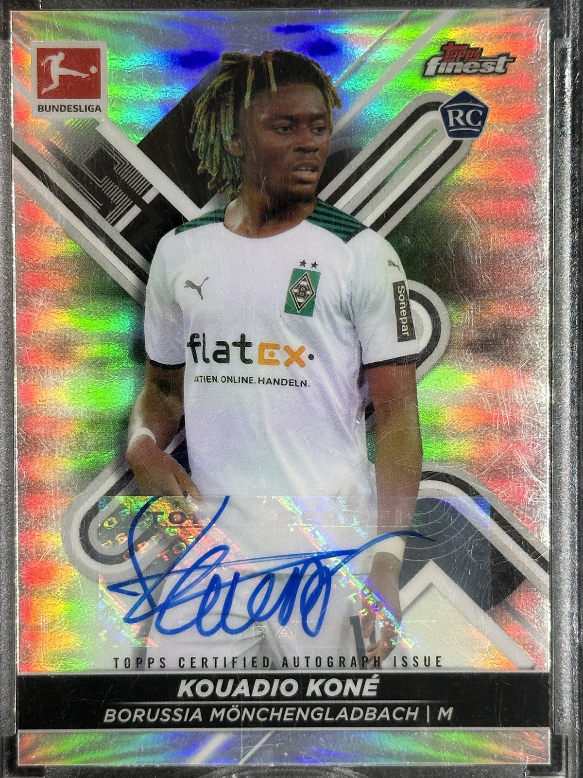 Kouadio (Manu) Koné Autograph Rookie Topps Finest Bundesliga 2022 AS Roma