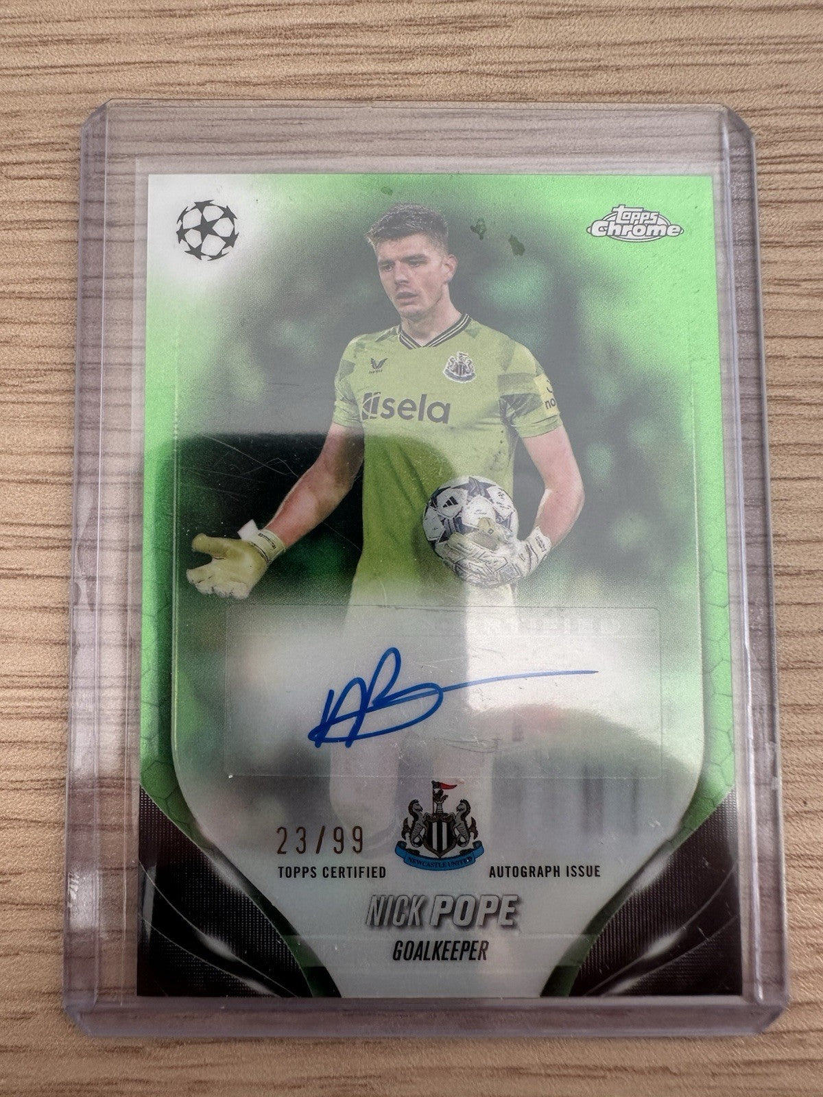 Nick Pope Autograph 23/99 Topps Chrome UCL 2024