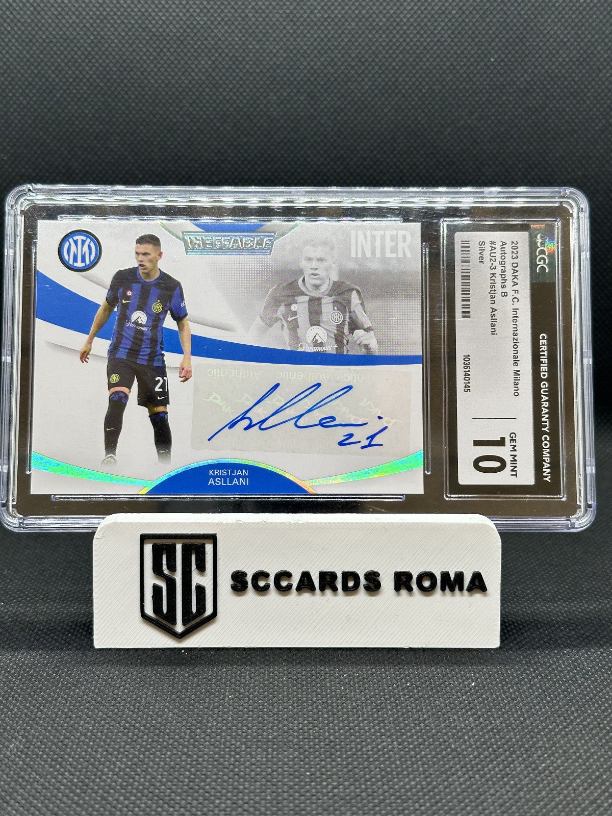 Kristjan Asllani Autograph /39 CGC 10 Gem Mint Daka F.C. Internazionale Milano