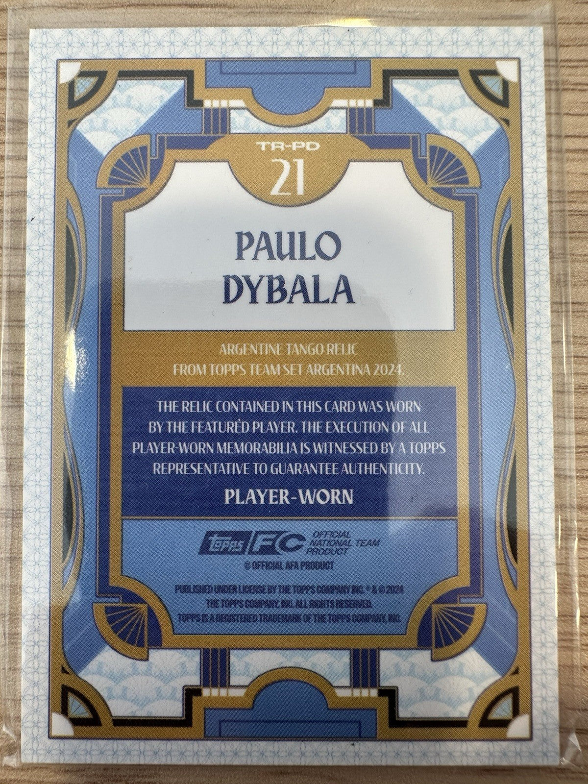 Paulo Dybala Argentina Tango Relic Topps Set Argentina 2024