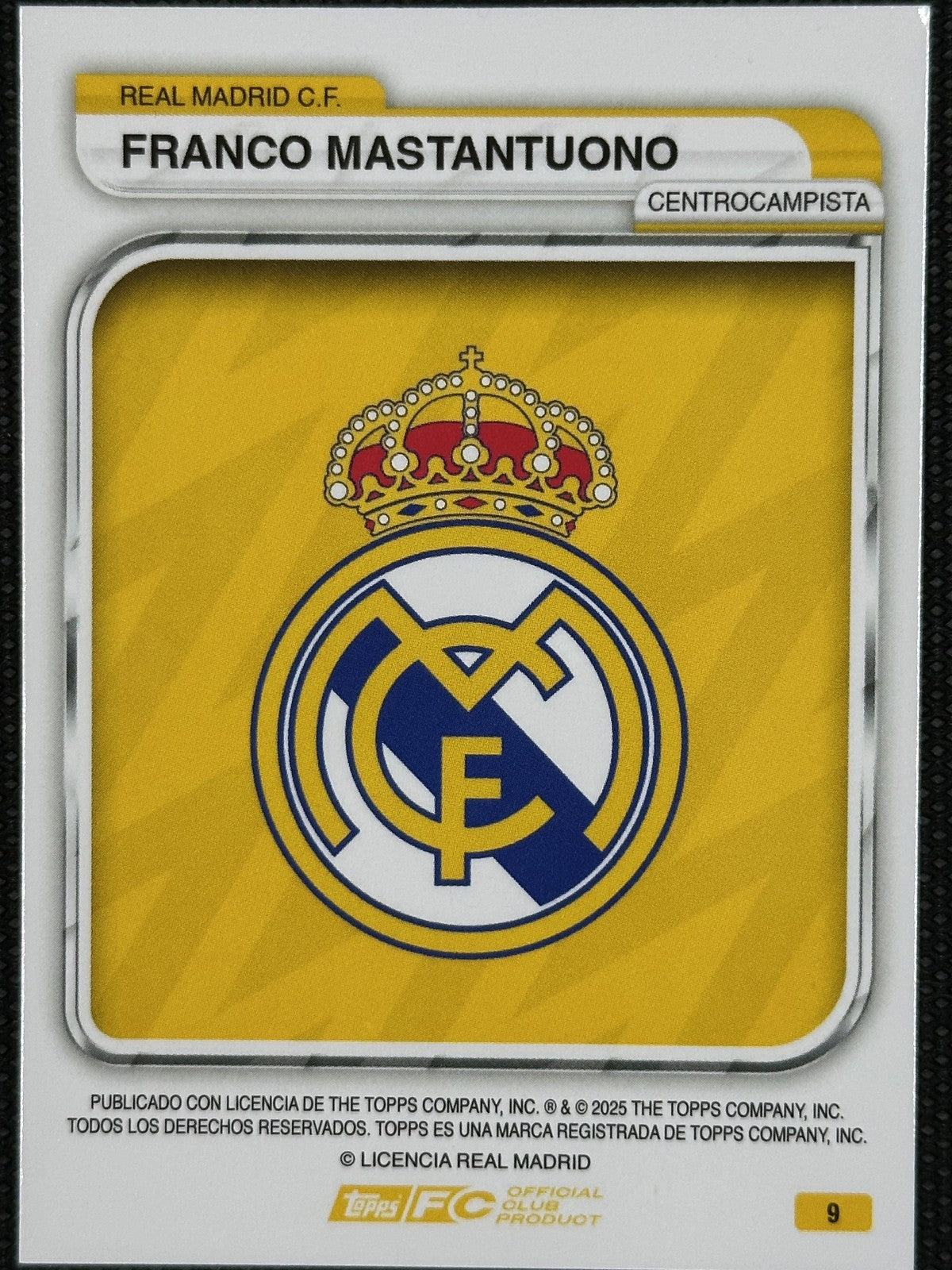 Franco Mastantuono Rookie /299 Topps Real Madrid Collector Tin 2025