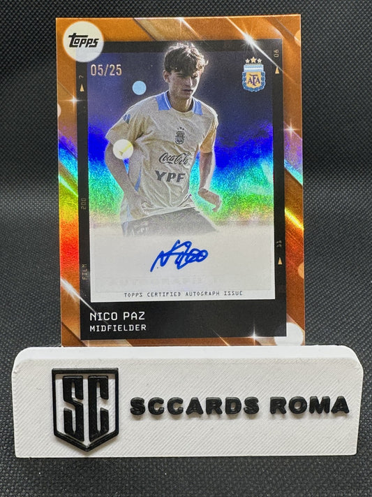 Nico Paz /25 Autograph Topps Focus Argentina 2025
