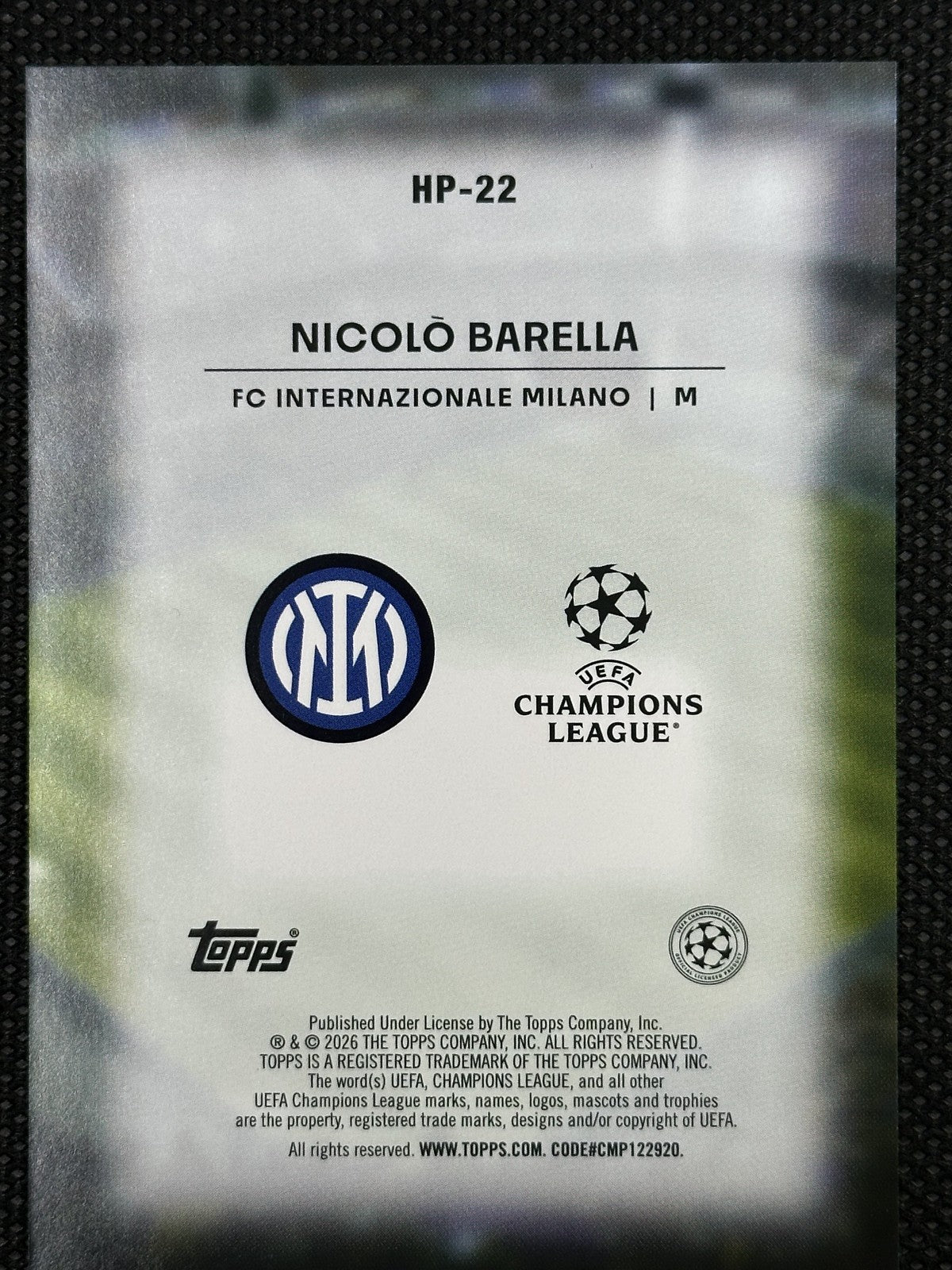 Nicolò Barella Topps UCC Flagship Edition Home Advantage SSP Case Hit 2025/26