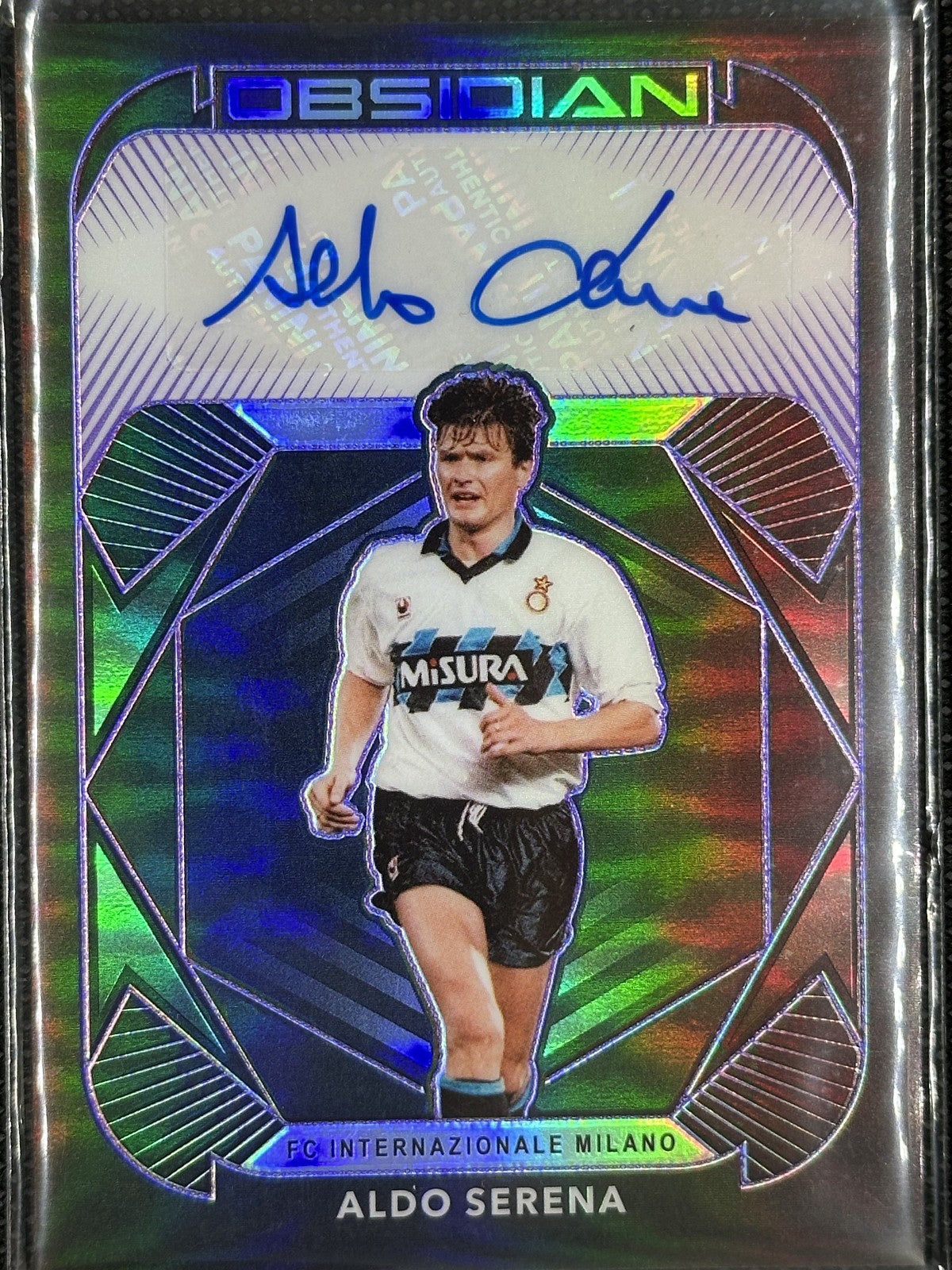 Aldo Serena Autograph /75 Panini Obsidian 2020-21 Inter