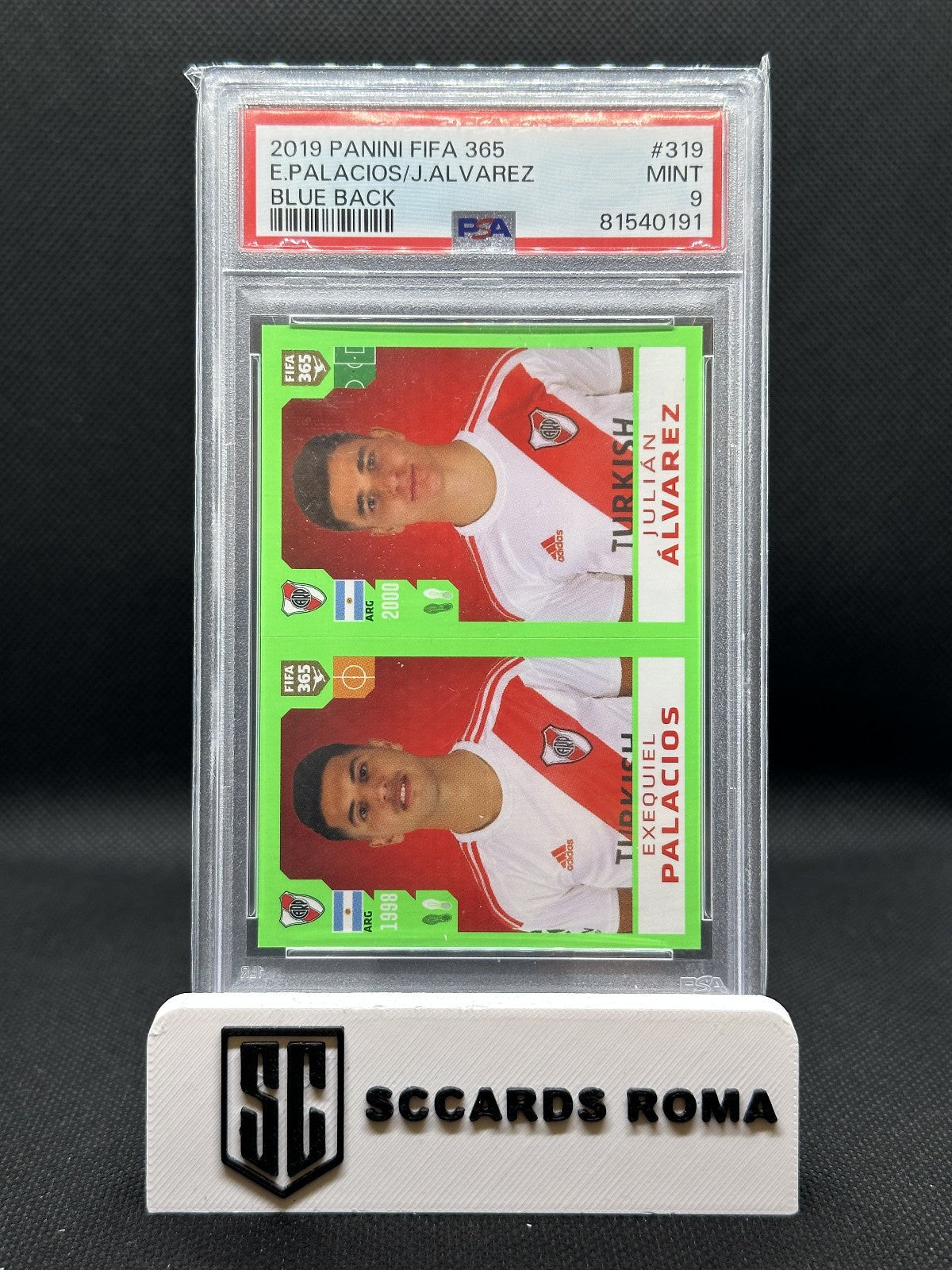 Exequiel Palacios Julian Alvarez Panini Fifa 365 Blue Back PSA 9 MINT 2019