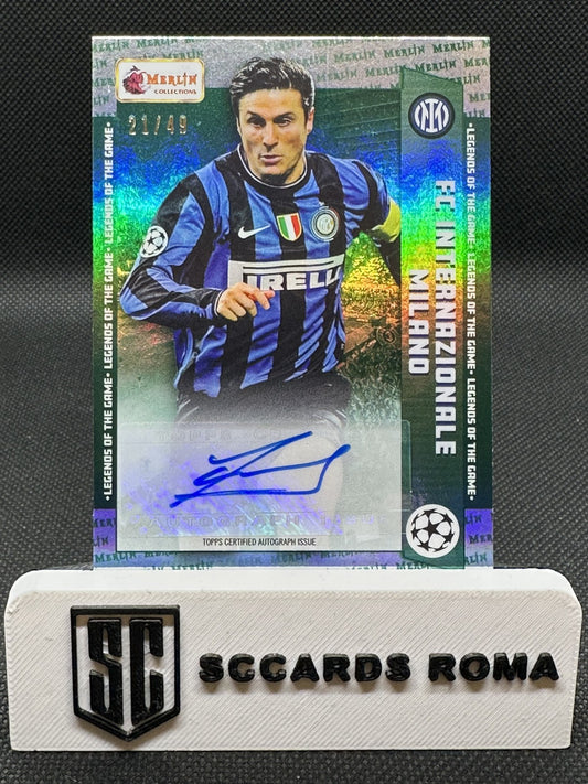 Javier Zanetti /49 Autograph Topps Merlin Heritage UCL 2023