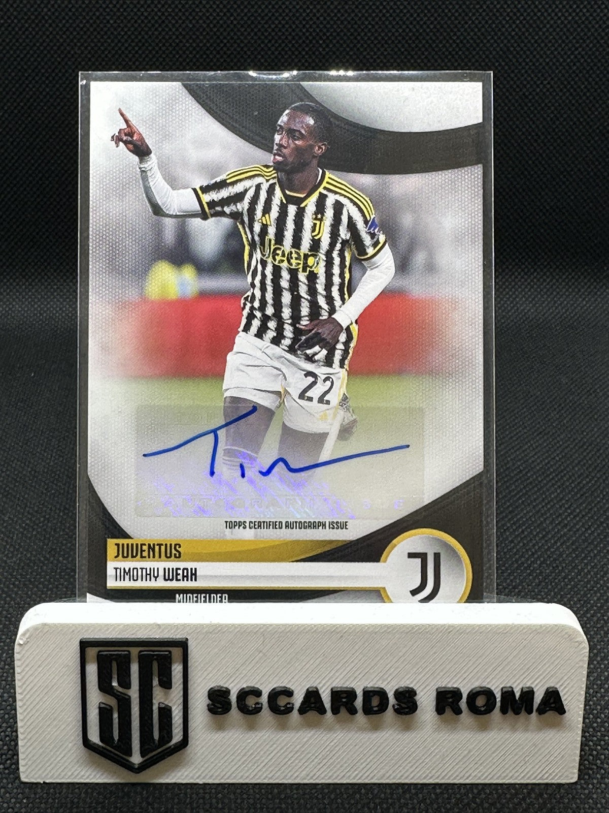 Timothy Weah Autograph Topps Team Set Juventus 2023/24
