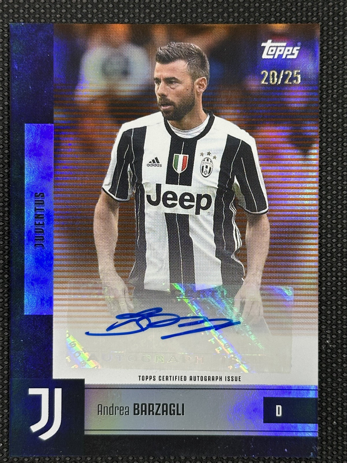 Andrea Barzagli Auto /25 Topps Team Set Juventus 2025/26