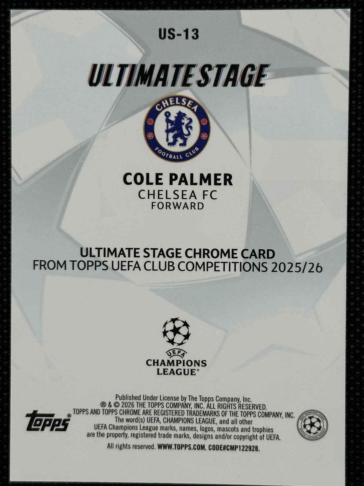 Cole Palmer /75 Topps Chrome Ultimate Stage UCC 2025/26