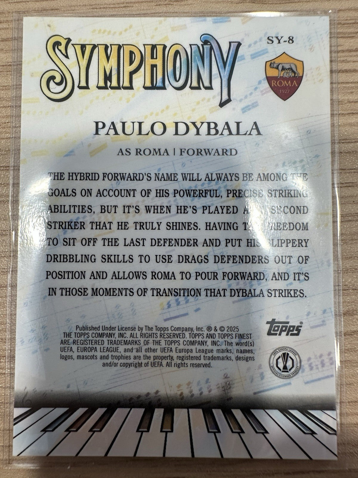 Paulo Dybala 25/25 Topps Finest UEL Symphony