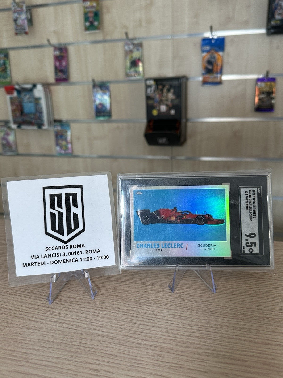 Charles Leclerc SGC 9.5 ‘61 Sports Cars - Topps Chrome F1 2021