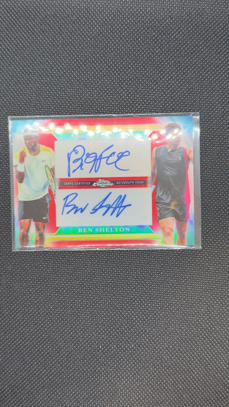 Frances Tiafoe & Ben Shelton  2024 Topps Chrome Tennis Dual Auto red /5