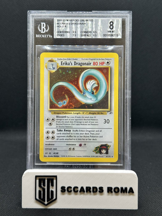 Erika's Dragonair Holo R 2000 Gym Heroes Unlimited BGS 8 NM-MT ENG