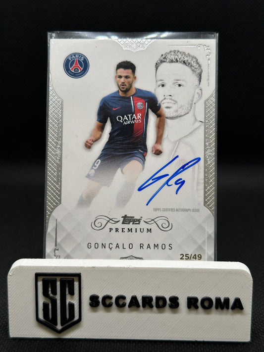 Gonçalo Ramos Autograph /49 Topps 2023/23 PSG Premium
