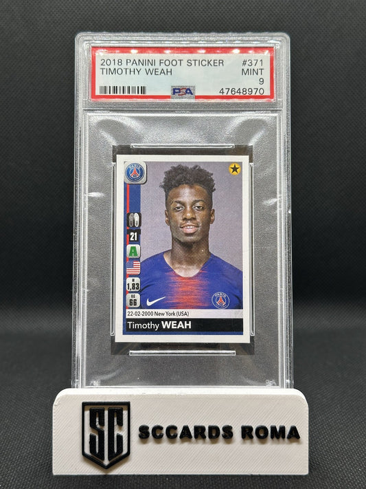 Timothy Weah 2018/19 Panini Foot Sticker PSA 9 MINT