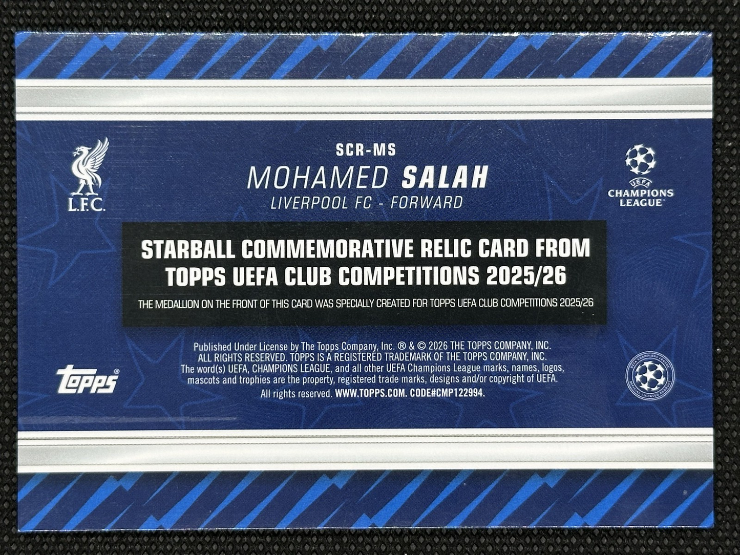 Mohamed Salah Starball Relic /50 Topps UCC Flagship Edition 2025/26