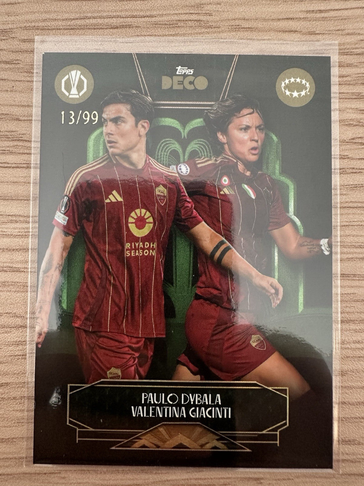 Paulo Dybala & Valentina Giacinti 13/99 One Club Green Topps Devo UCC 2024/25