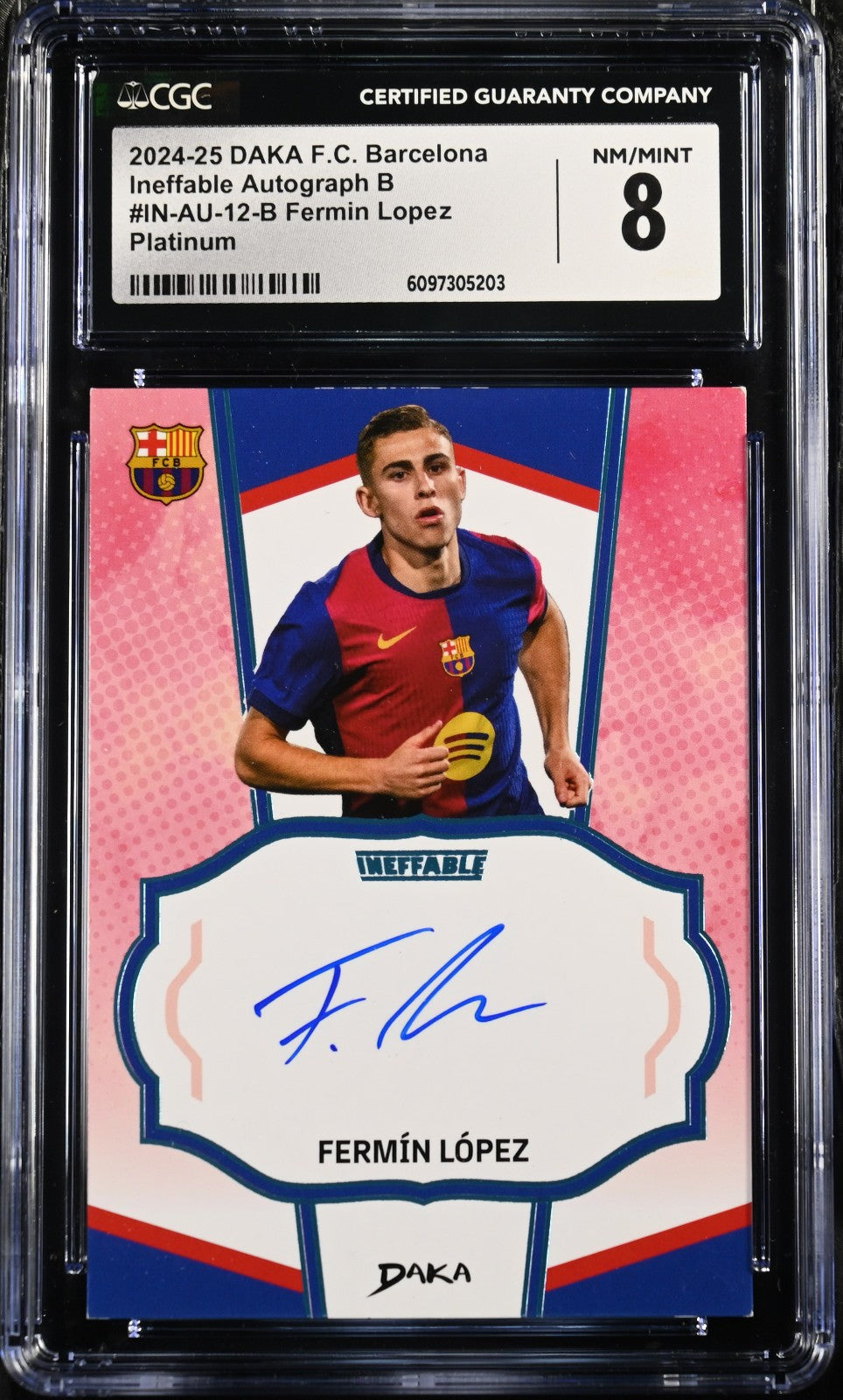 Fermín López Autograph on card  1/1 DAKA F.C. Barcelona 2024/25 Ineffable CGC 8