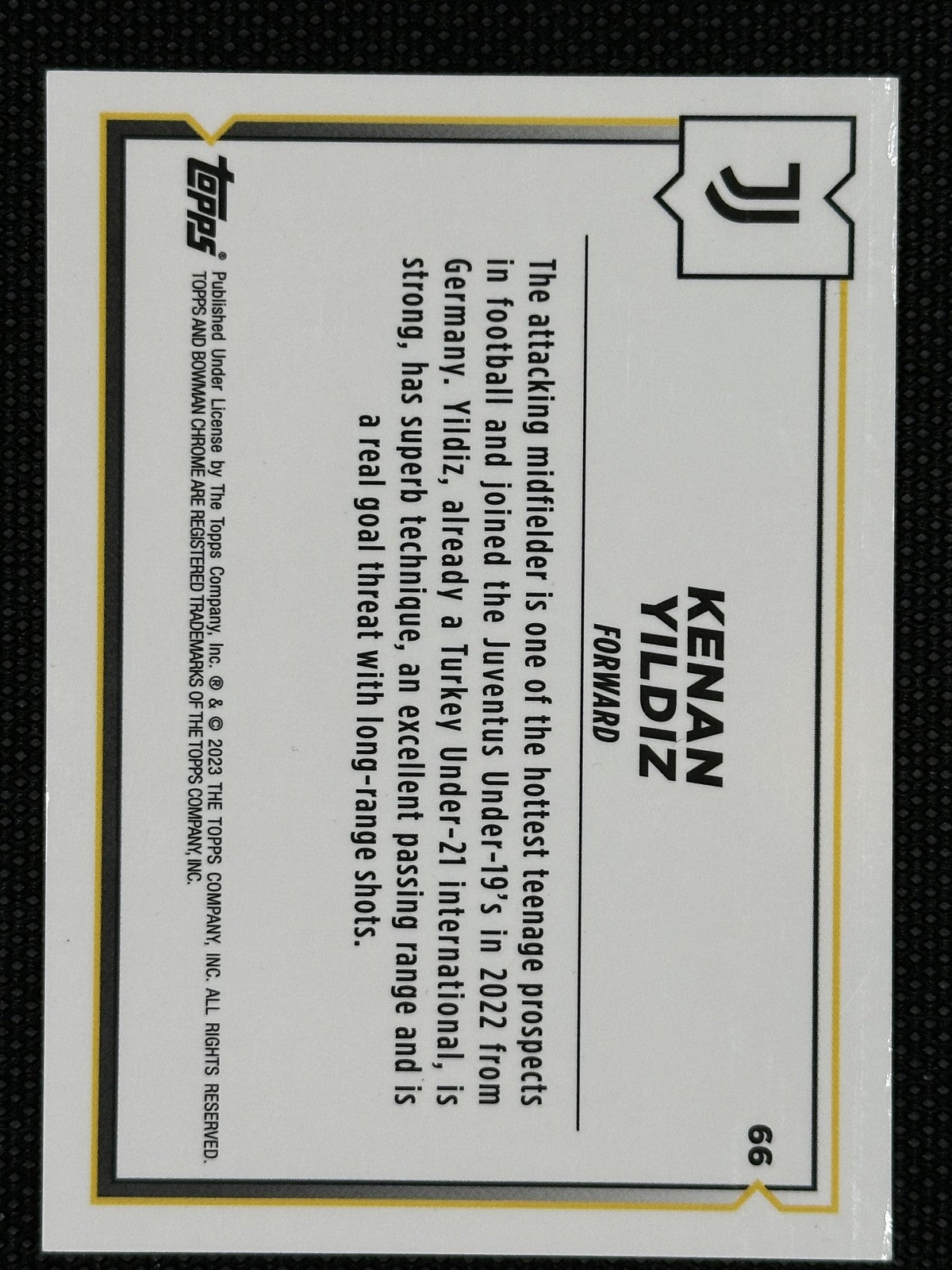 Kenan Yildiz 1st Bowman RC Bowman Chrome 2023