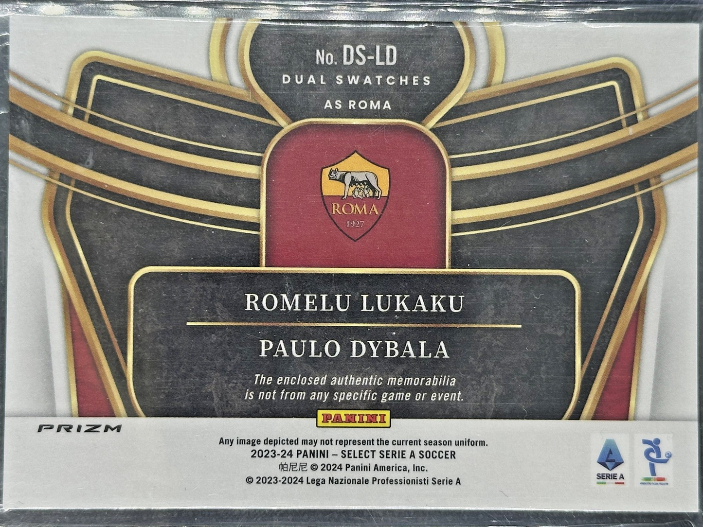 Paulo Dybala Romelu Lukaku Memorabilia AS Roma Panini Select Serie A 2023-24