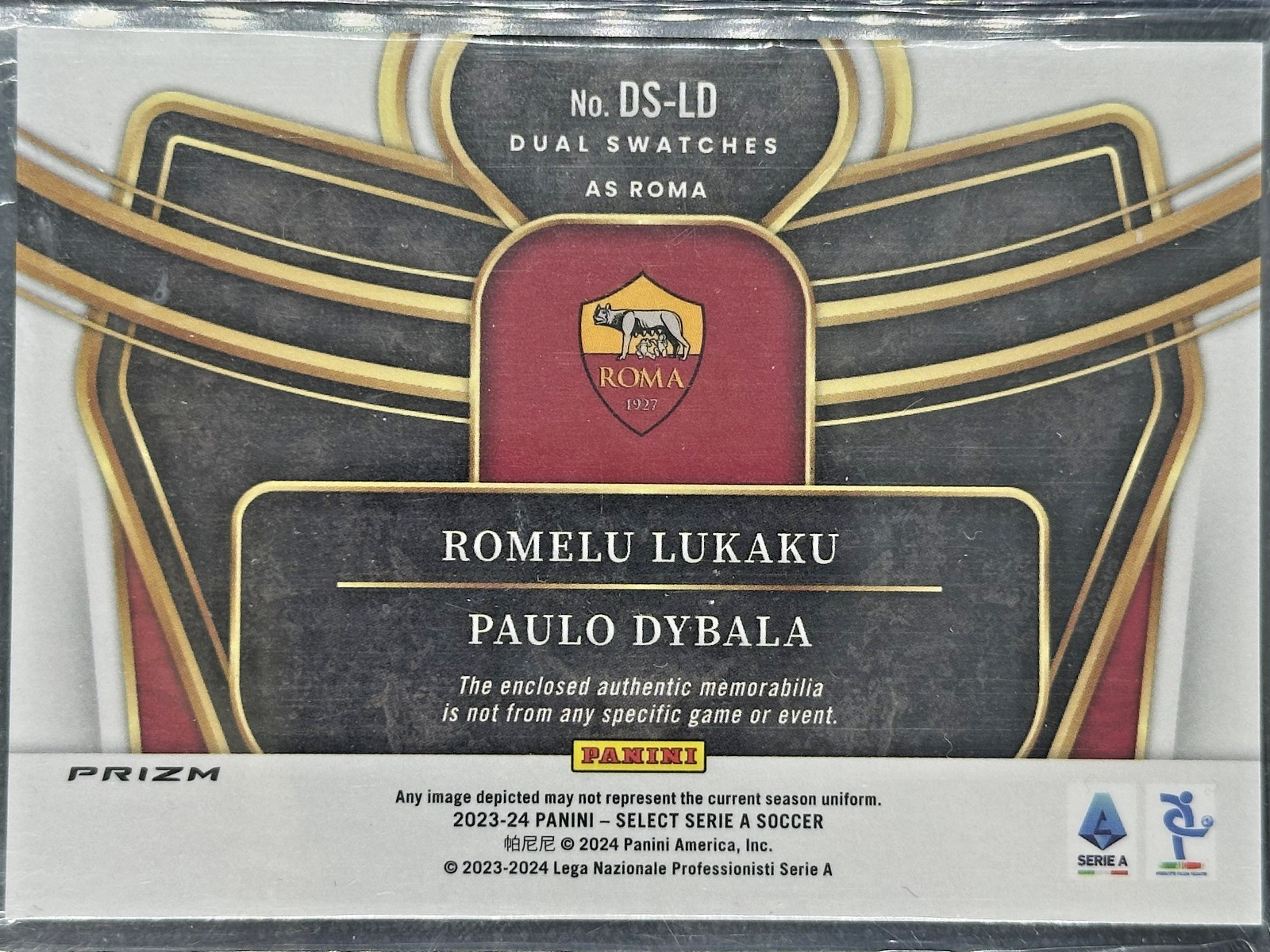 Paulo Dybala Romelu Lukaku Memorabilia AS Roma Panini Select Serie A 2023-24