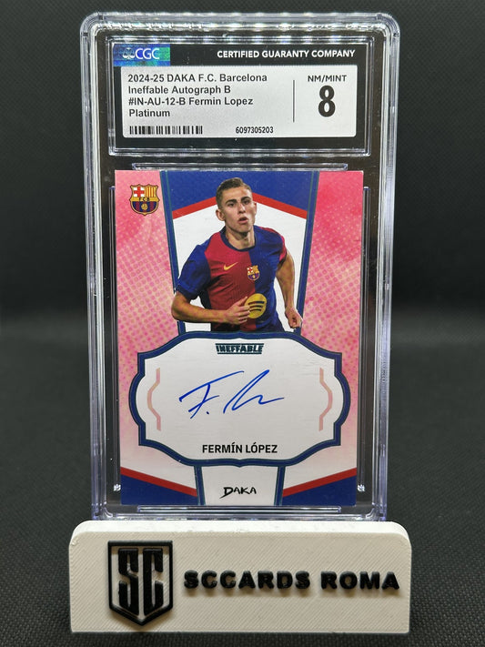 Fermín López Autograph on card  1/1 DAKA F.C. Barcelona 2024/25 Ineffable CGC 8