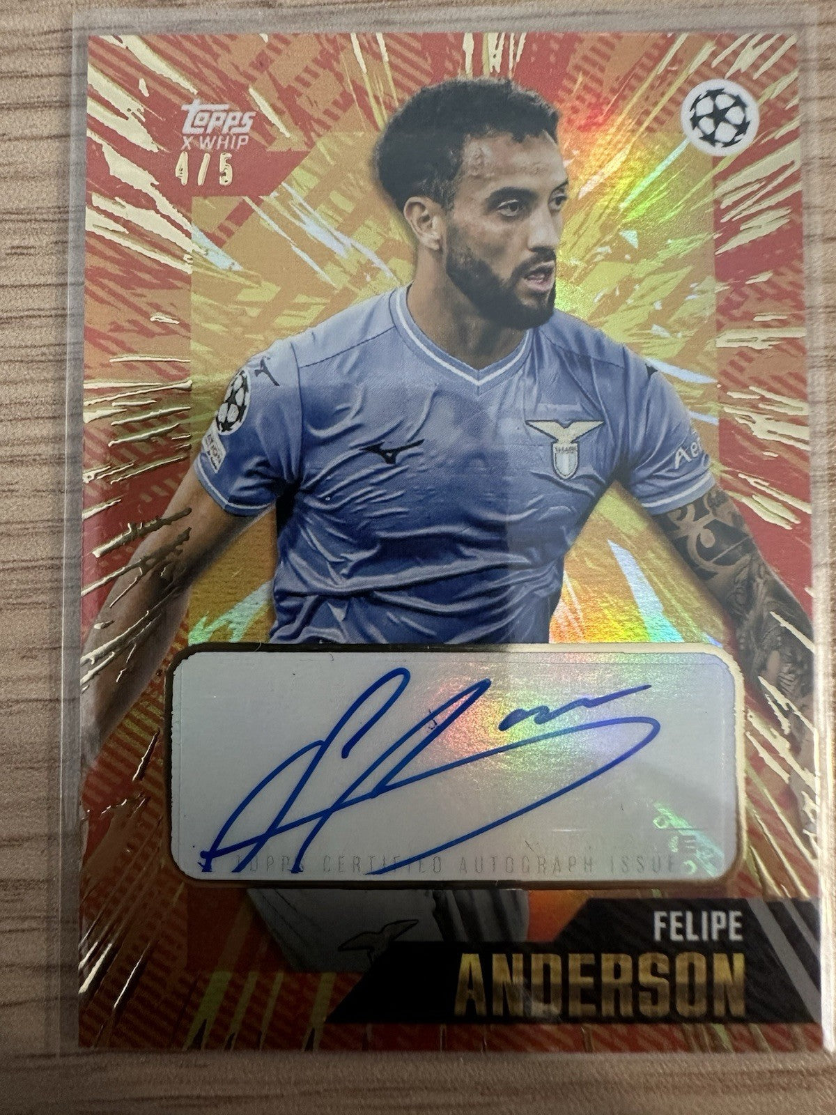 Felipe Anderson /5 Autograph Topps UCL 2023
