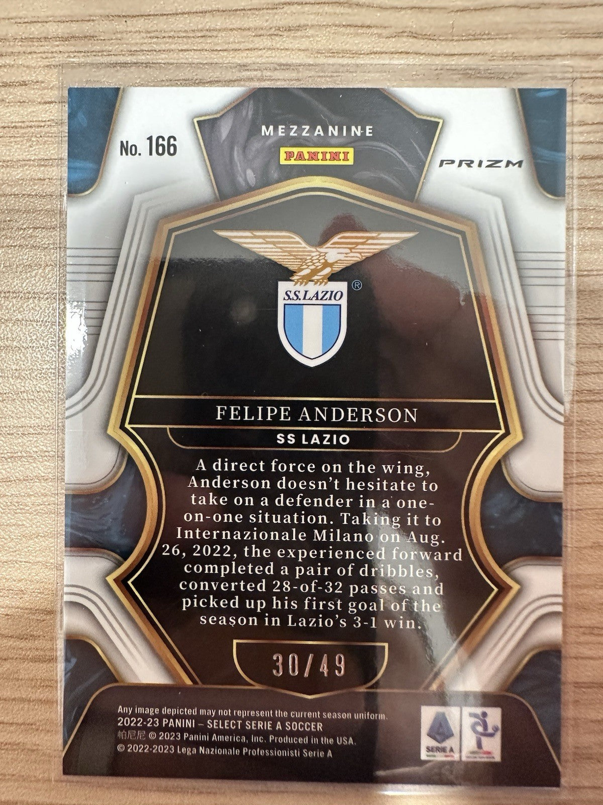 Felipe Anderson 30/49 Topps Select Serie A 2022/23