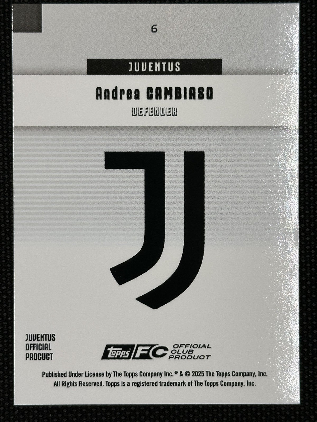 Andrea Cambiaso /99 Cracked Ice Topps Team Set Juventus 2025/26
