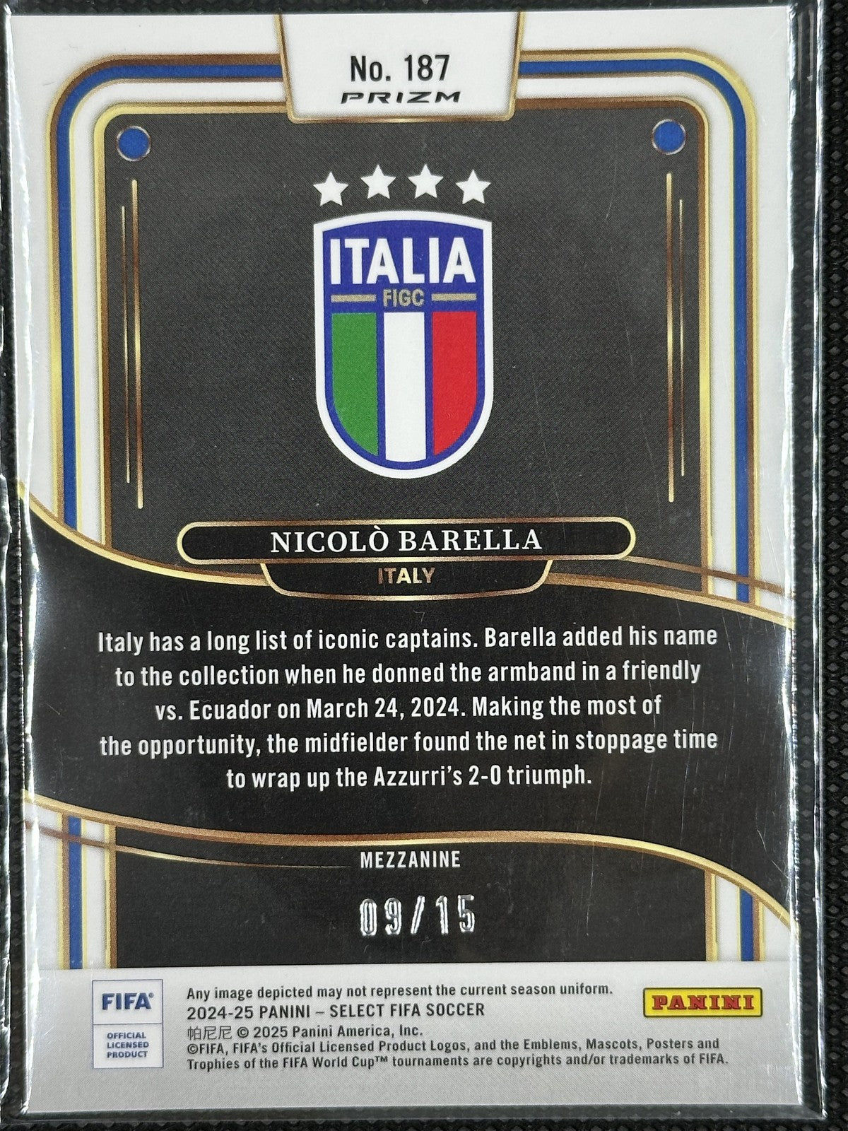 Nicolò Barella /15 Tessellation Panini Select 2024/25 Italia