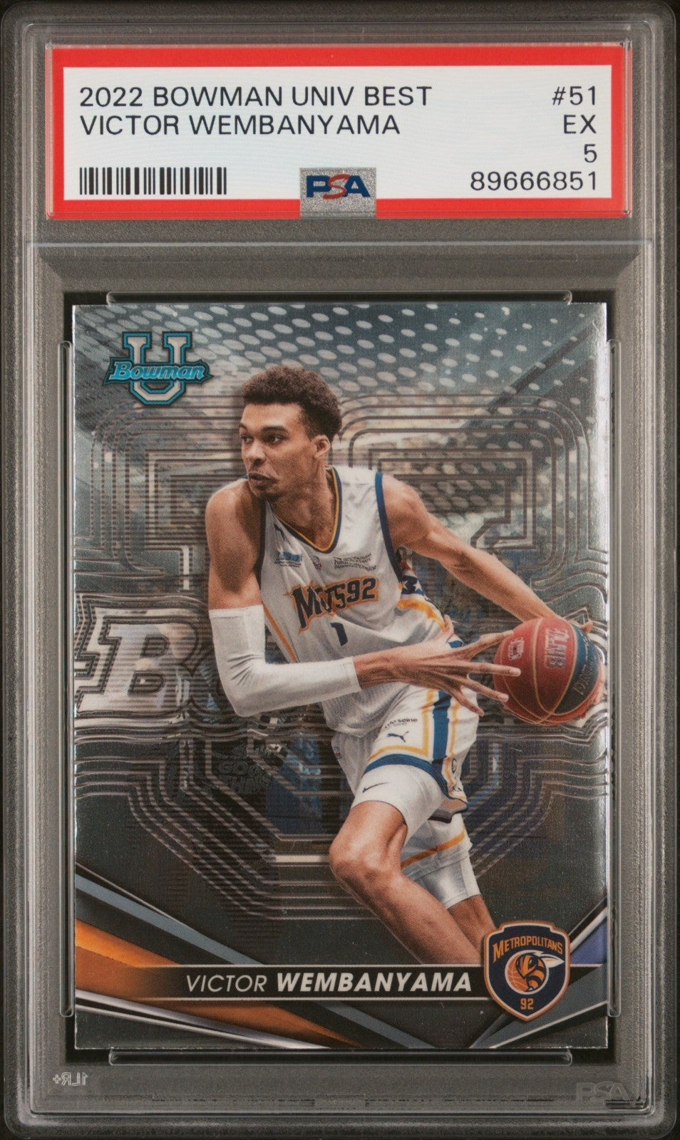 Victor Wembanyama Topps Bowman Metropolitans 2022/23 PSA 5 EX