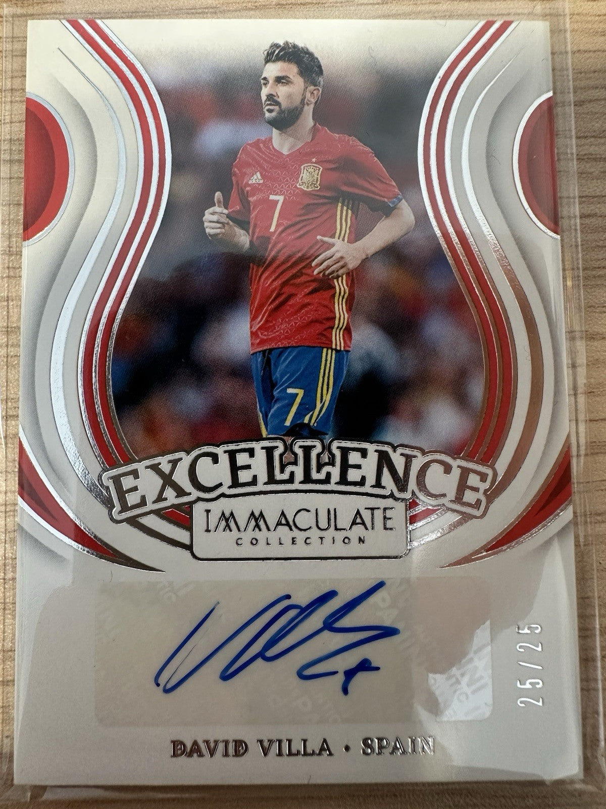 David Villa Autograph /25 Panini Immaculate Collection Excellence