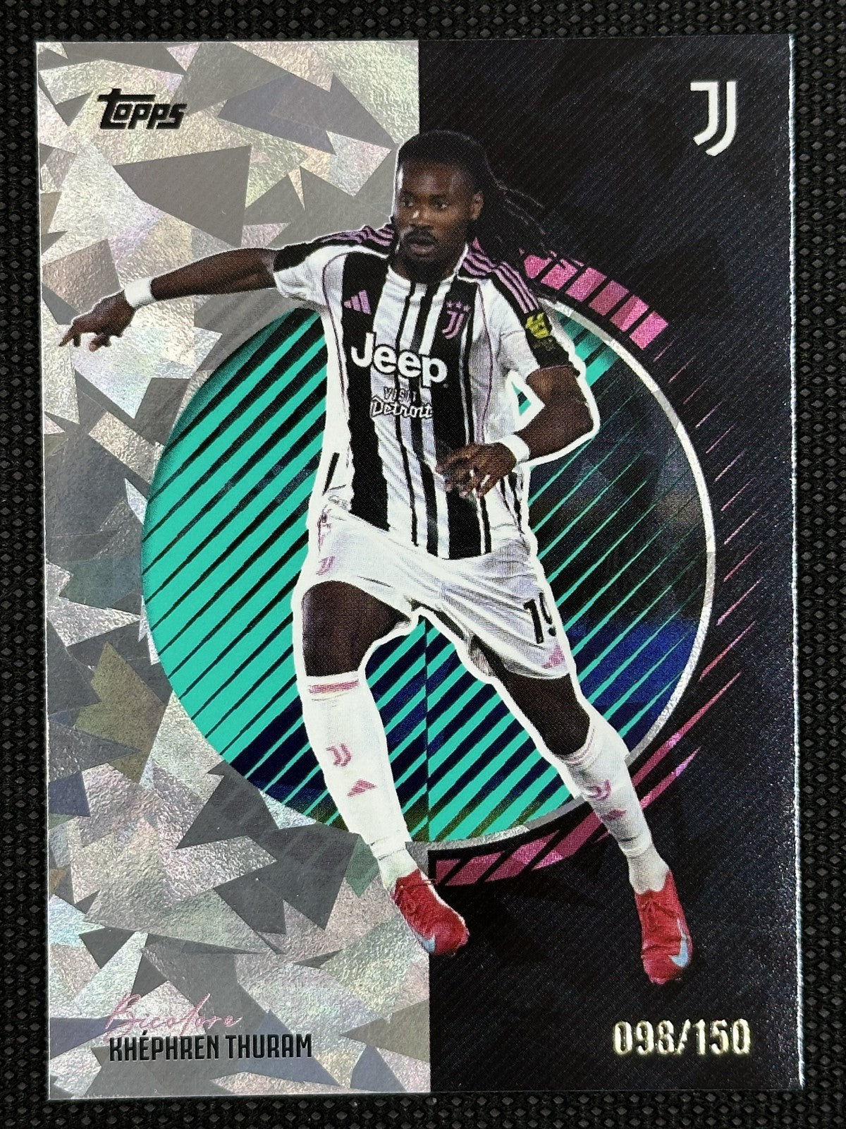 Khephren Thuram /150 Bicolore Cracked Ice Topps Team Set Juventus 2025/26