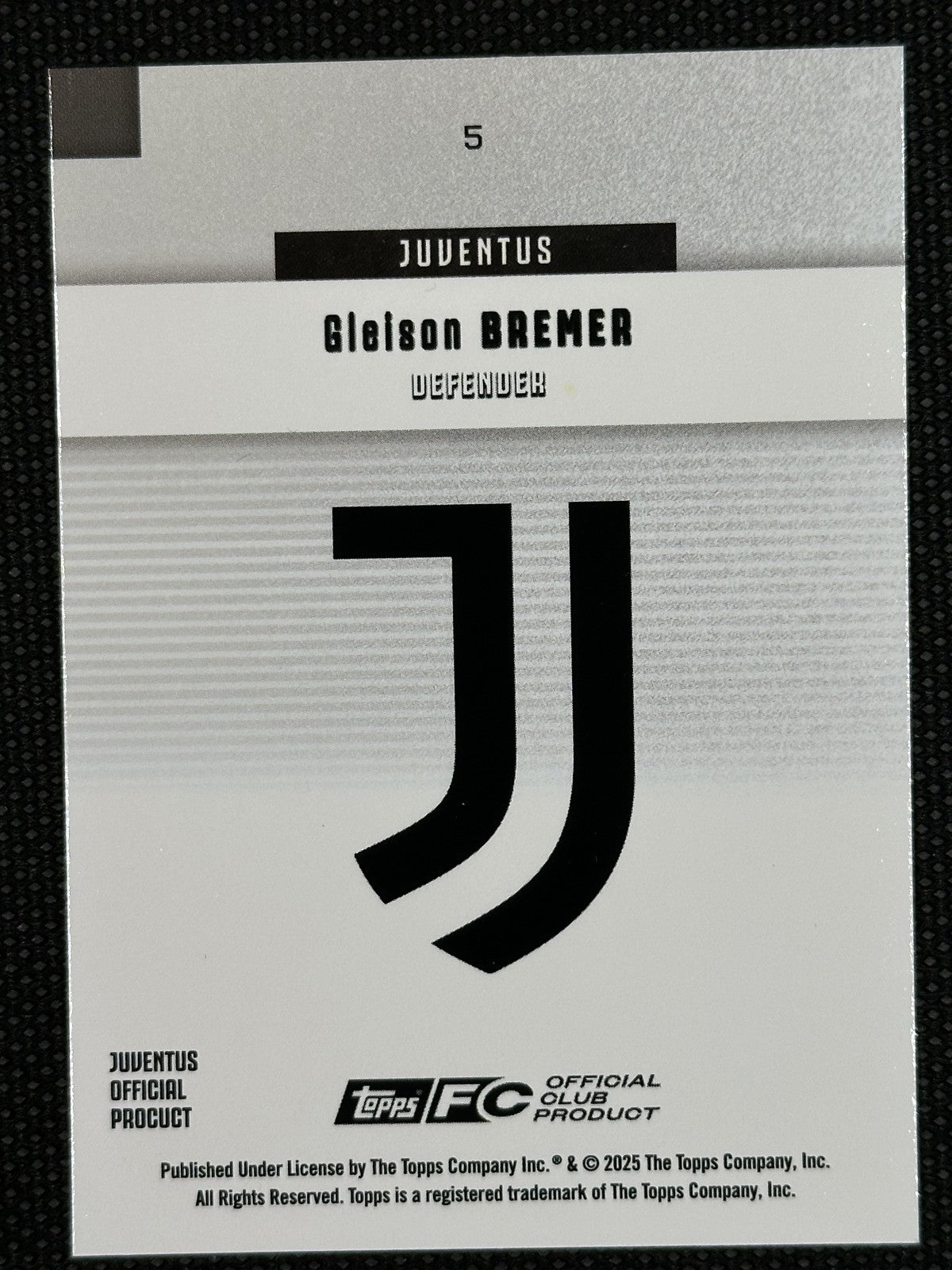 Gleison Bremer /150 Cracked Ice Topps Team Set Juventus 2025/26