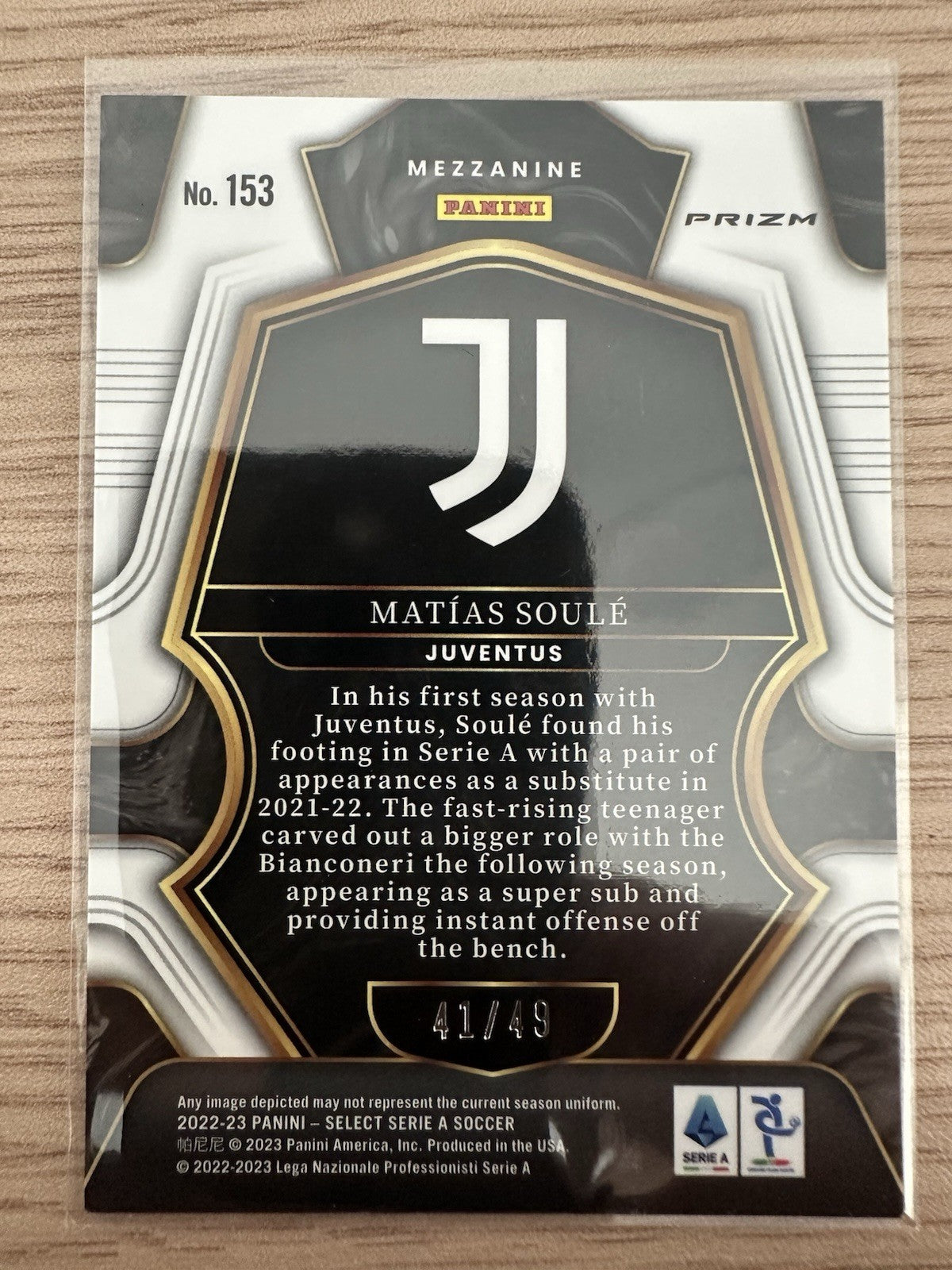 Matias Soule Rookie 41/49 Panini Select 2022/23