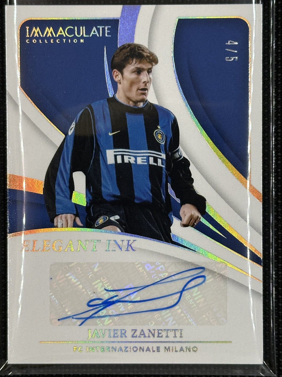 Javier Zanetti Auto /5 Panini Immaculate 2024/25 Elegant Ink Jersey Number