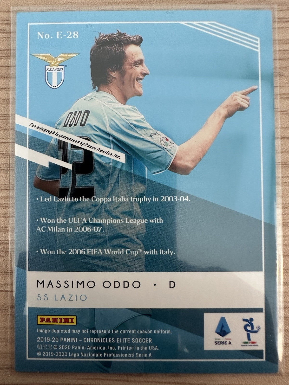 Massimo Oddo Autograph Panini Chronicles Elite 2019/20