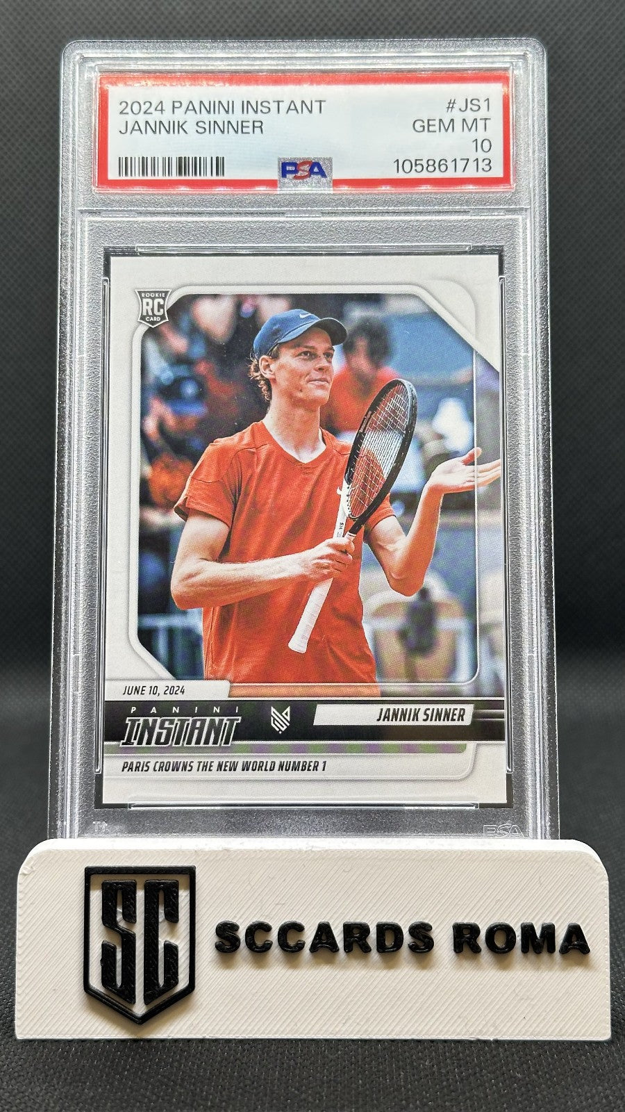 Jannik Sinner Rookie 2024 Panini Instant PSA 10 GEM MT