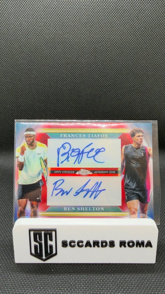 Frances Tiafoe & Ben Shelton  2024 Topps Chrome Tennis Dual Auto red /5
