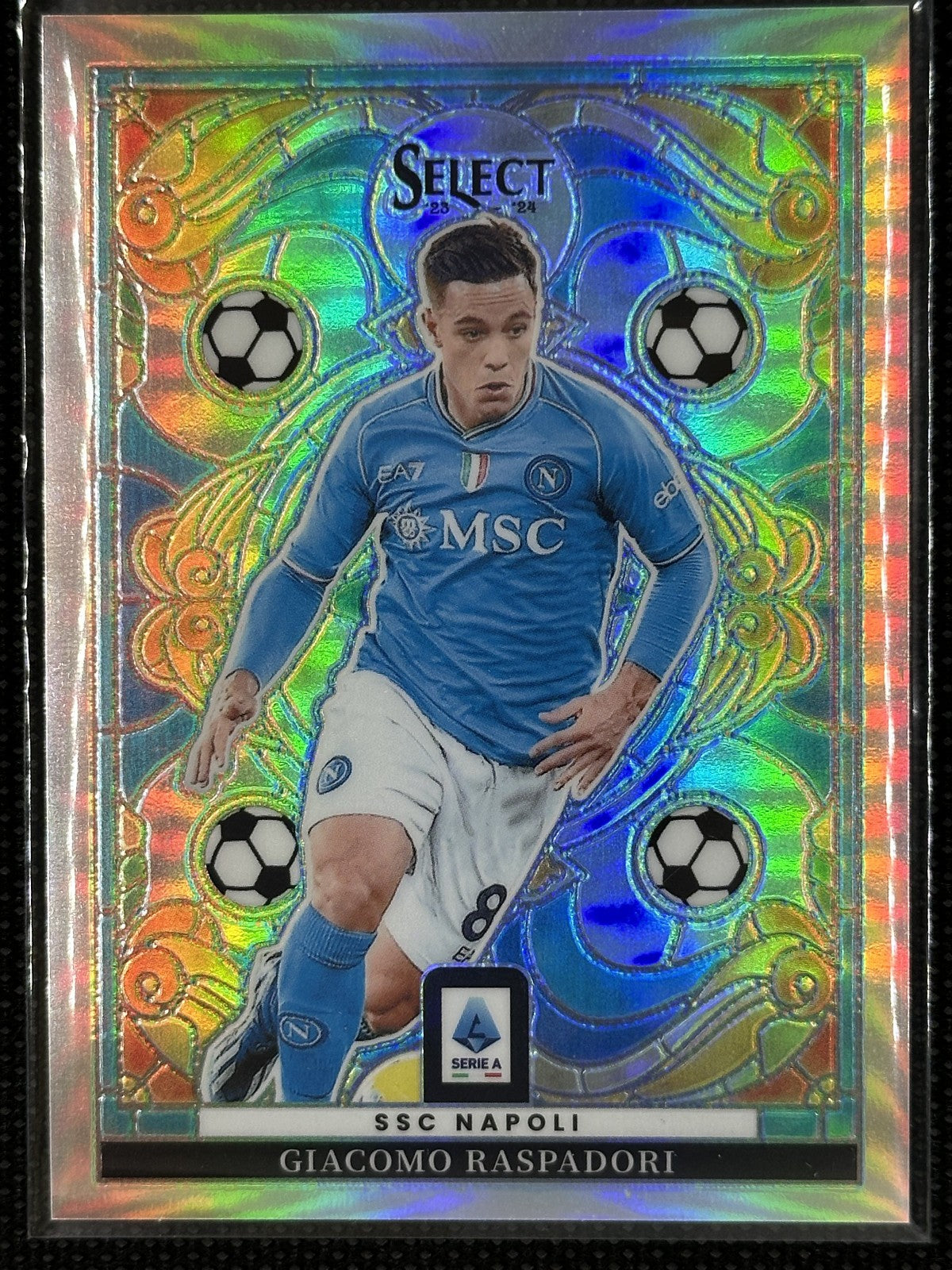 Giacomo Raspadori Steined Glass SSP Napoli Panini Select Serie A 2023/24
