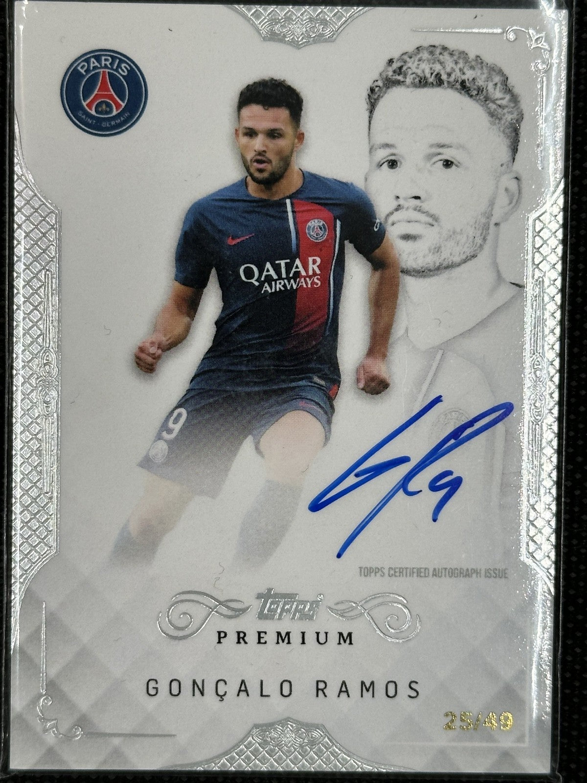 Gonçalo Ramos Autograph /49 Topps 2023/23 PSG Premium