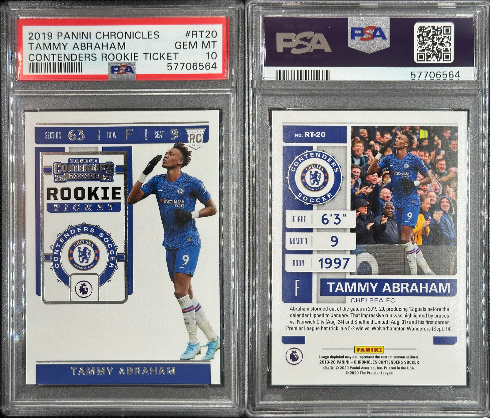 Tammy Abraham Panini Chronicles Contenders Rookie Ticket PSA 10 GEM MT
