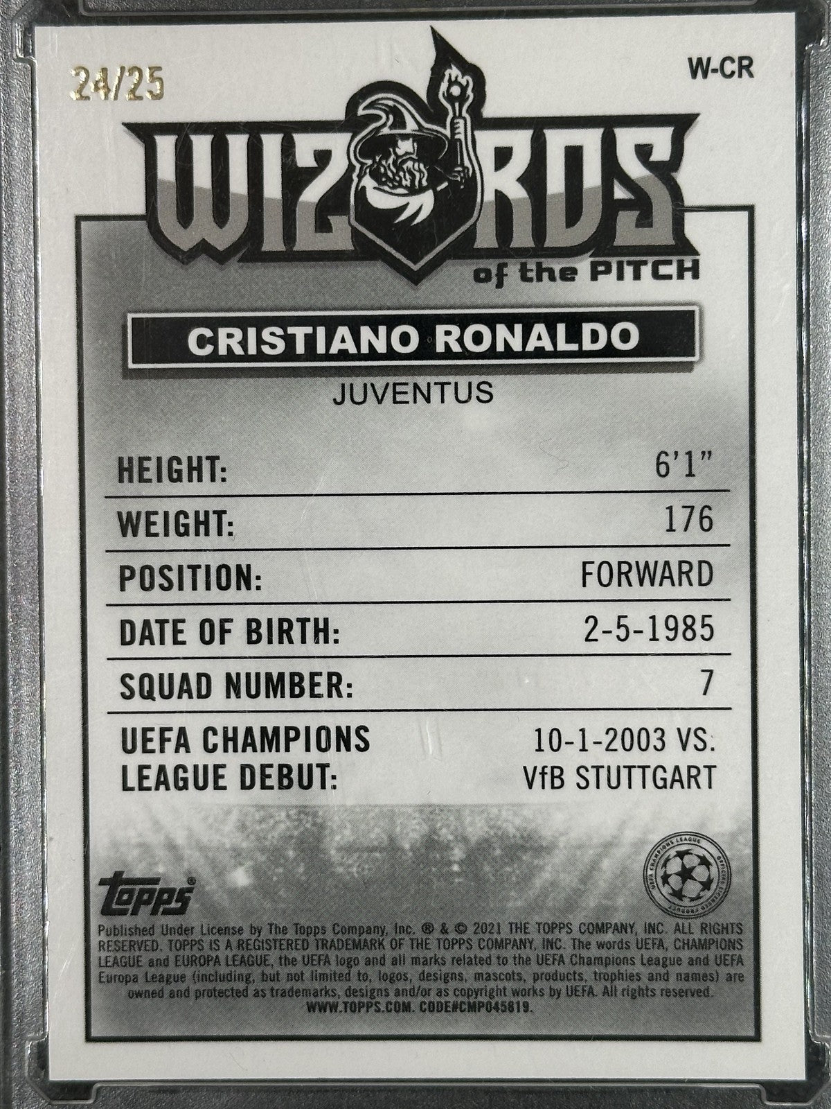 Cristiano Ronaldo /25 Wizards of the Pitch Topps Merlin UCL 2021