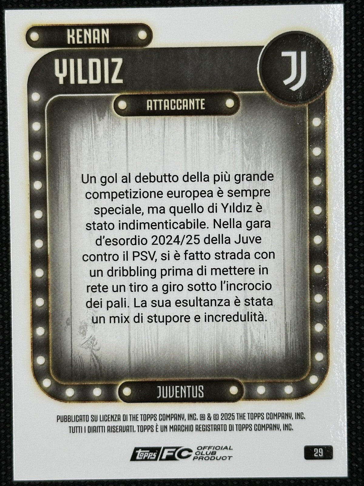 Kenan Yildiz /199 Topps Juventus Collector Tin 2025/26